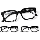JOSCHOO 3 Pack Reading Glasses Blue Light Blocking Computer Spring Hinge Readers for Women Men