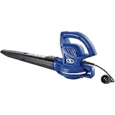 Sun Joe Corded Electric Leaf Blower Machine, 155 MPH, 260 CFM, 6-Amp Motor, Blue - Portable and Lightweight Gardening Equipment for Yard Care and Lawn Maintenance, SBJ597E-SJB