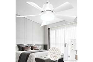 We Charger Socket Fan Light, Ceiling Fans with Spare Light Panel Replacement, E26 E27 Screw in Lightbulb Fan Dimmable for Kitchen Garage Basement Laundry Room White
