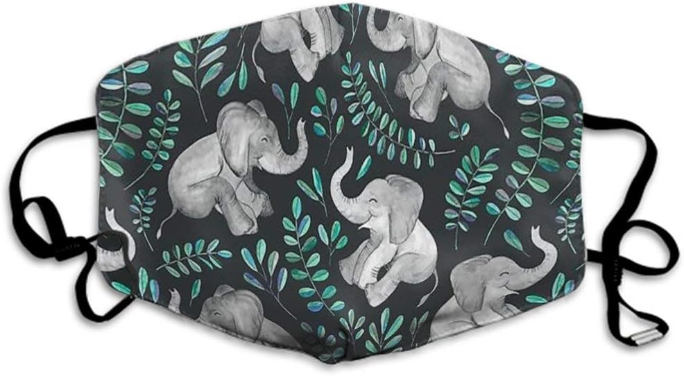 AllCOVER Laughing Baby Elephants Printed Anti Dust Face Mouth Cover Mask Respirator - Dustproof Anti-Washable - Reusable Masks Respirator Windproof Mask