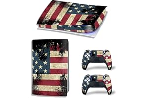 TAIFOND Vinyl Skin Sticker Decal Cover for PS5 Digital Edition, The Flag of The United States PS5 Console and Controllers Skin