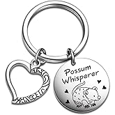 DZOSW Possum Keychain Possum Whisperer Gift Possum Animal Keychain Opossum Inspired Jewelry Opossum Gift