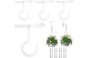 Fulycin Ceiling Hooks for Hanging Plants,2.5in 4Pack Plant Hanger Indoor Hanging Hooks Metal Plant Bracket Iron Lanterns Hangers for Wind Chimes,Planters White