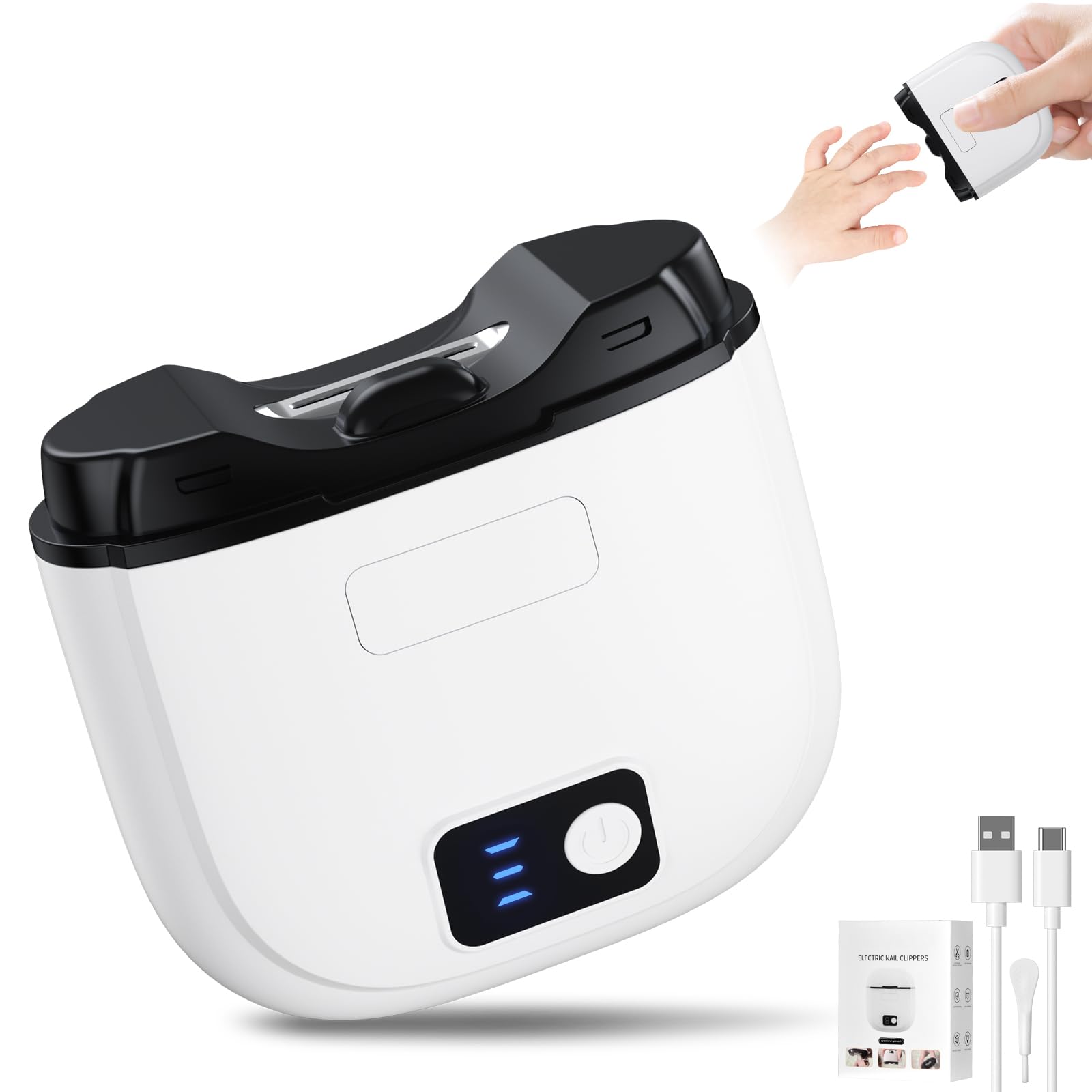Photo 1 of Larimuer Electric Nail Clipper - Automatic Nail Trimmer with 3 Speed Modes, LCD Display, Nail Scraps Storage & USB Rechargeable Safety Fingernail Trimmer for Babies, Kids, Adults, and Seniors