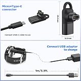 TiMOVO USB Charger Cable w/2 Type C Adapters for Garmin Fenix Vivoactive view 3
