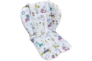 KOCPUDU High Chair Cushion, High Chair Pad, Seat Cushion, Baby High Chair Cushion, Soft and Comfortable, Light and Breathable, Make The Baby More Comfortable(White Animal Pattern)