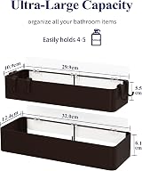 Kitsure 2 Pack Rustproof Shower Caddy Large 2 Shelves Drill-Free Brown view 2