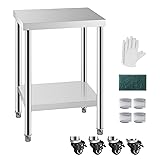 HXCFYP NSF 24x18 Inches Stainless Steel Table for
