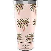 Tervis Traveler Bouffants and Broken Hearts Peeping Palm Parade Triple Insulated Insulated Tumbler Travel Cup Keeps Drinks Cold & Hot, 30oz, Stainless Steel