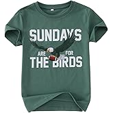 GLIGLITTR Football Shirt for Boys Girls Sundays for The Birds Football Games T-Shirt Kids Sports Fans Short Sleeve Tee Tops