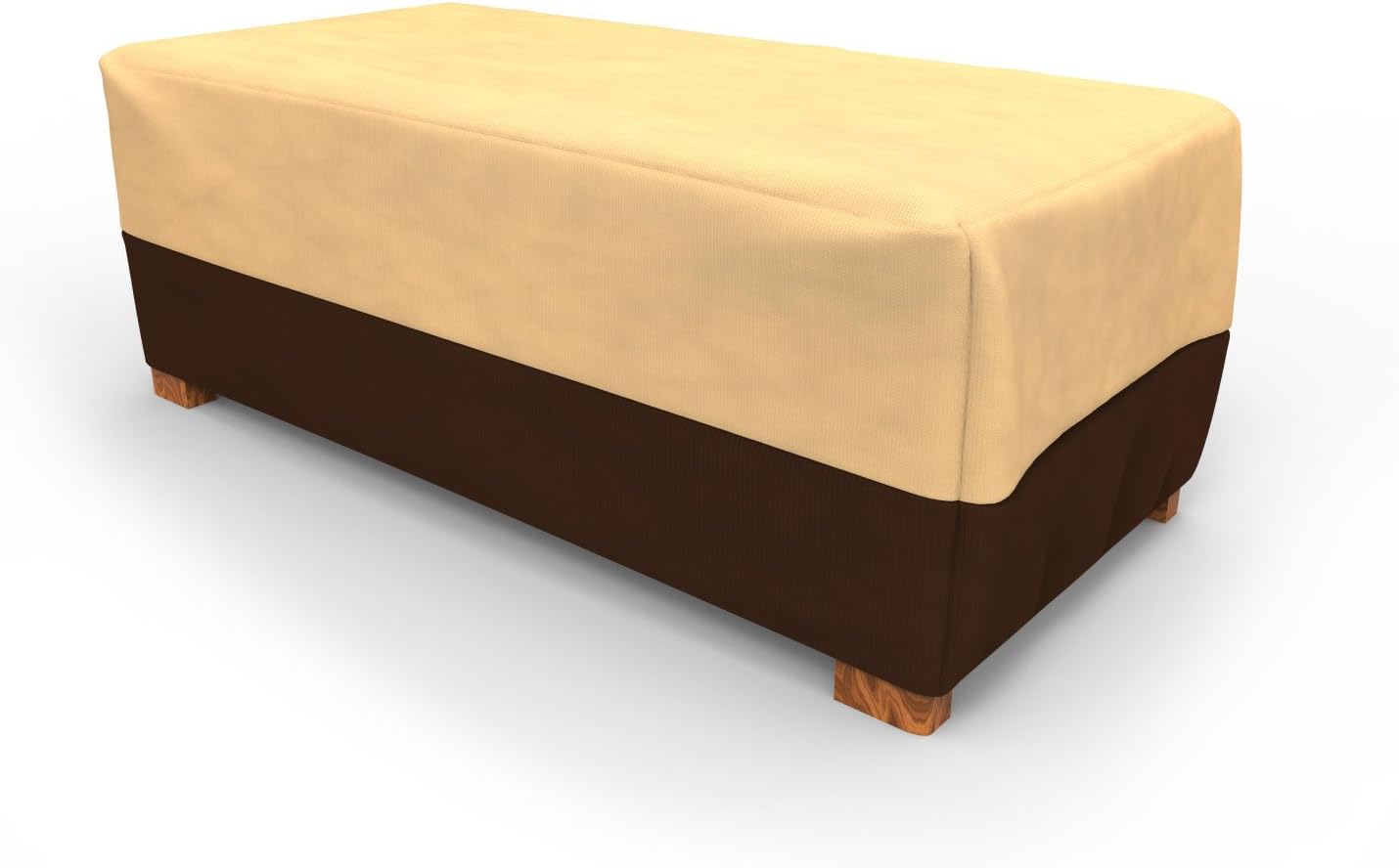 Budge All Seasons Slim Patio Ottoman Cover/Coffee Table Cover, Medium (Khaki Brown) (P4A03KB1)