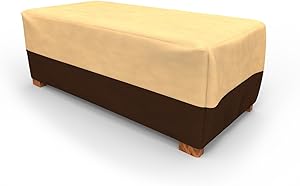 Budge All Seasons Slim Patio Ottoman Cover/Coffee Table Cover, Medium (Khaki Brown) (P4A03KB1)