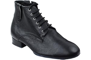 Very Fine Dance Shoes - Mens Dance Boots - Ballroom Latin Tango Salsa Dance Shoes for Men - RCCL9001-1-inch Heel - Black Leather - 10