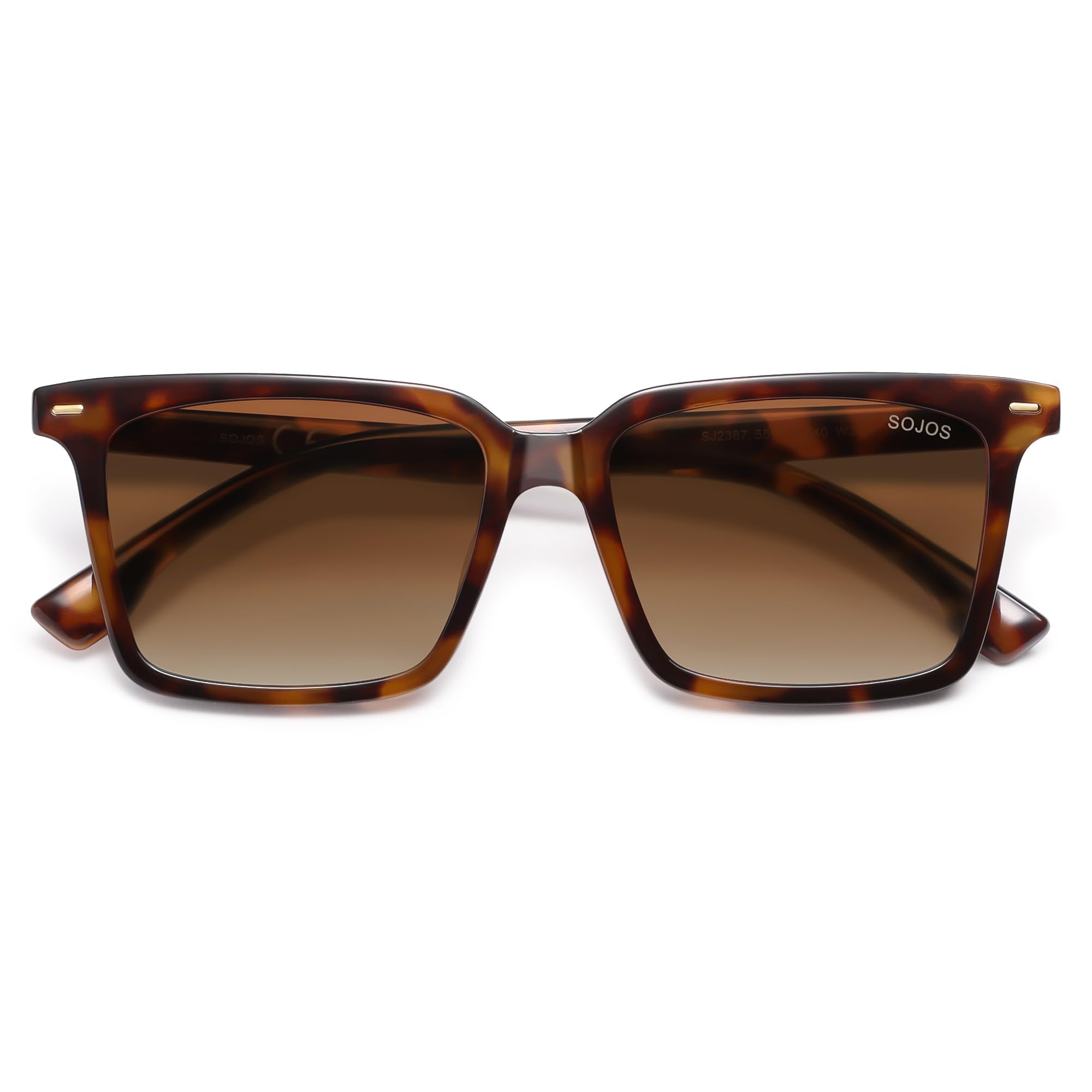 Photo 1 of SOJOS Trendy Polarized Square Sunglasses Womens Men Retro Vintage 90s Sun Glasses SJ2387 Tortoise Frame Brown Grading Lens