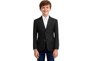 SZZMMER Blazer for Boys Formal Suit Jackets 2 Buttons Boy Sport Coat with Notch Lapel Kids Blazer for Boys Uniform Jacket for School