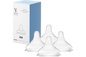 yanyoyo Silicone Bottle Nipple, Anti Colic Nipples for Baby, Natural Feel, LL, 9 Months+, 4 Counts