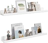 Lifewit Floating Shelves 61cm White Acrylic 2 Pack Wall Shelf U Shape