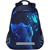 ALAZA Cute Cat and Butterfly with Blue Light Backpacks Travel Laptop Daypack School Book Bag for Men Women Teens Kids