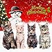 Frienda 4 Pieces Christmas Cat Collars with Bell Adjustable Breakaway Cat Collars Holiday Kitten Decoration for Christmas Party Cat Accessories
