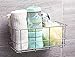 SANNO Suction Cup Shower Caddy Bath Wall Shelf, Deep Bathroom Basket Large Shower Caddy Bath Organizer Kitchen Storage Basket for Gel Holder Bathroom Storage Shampoo, Conditioner -Stainless steel