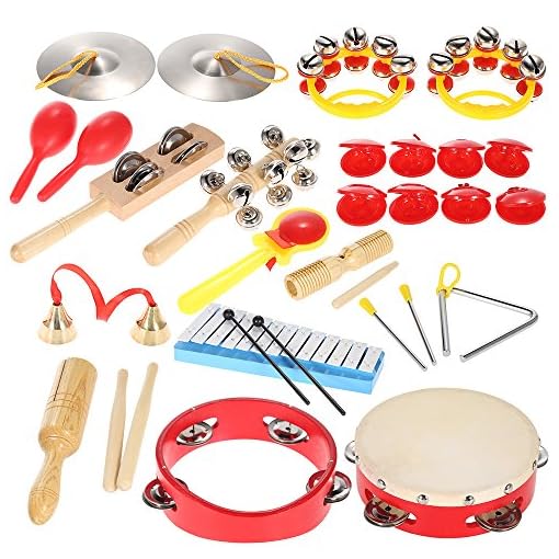 ammoon Percussion Set Kids Children Toddlers Musical Toys Instruments Band Rhythm Kit with Carrying Bag