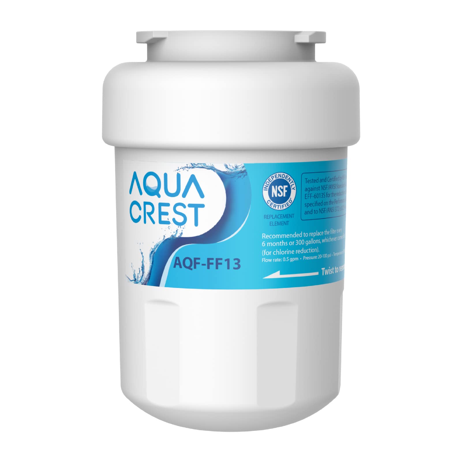 AQUA CREST MWF Refrigerator Water Filter, Replacement for GE® Smart Water MWF, MWFINT, MWFP, MWFA, GWF, HDX FMG-3