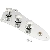 Musiclily Basic Loaded Prewired J Bass Control Plate for JB Bass Chrome