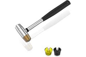 Marketty Gunsmithing Hammer with 4 Tips,Interchangeable Tool 25mm Dual Head Nylon Rubber Hammer