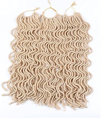 3 Pcs Faux Locs Curly Hair 18 inch Crochet Braid hair 100G/pcs Synthetic Braiding Hair Extensions (613#)