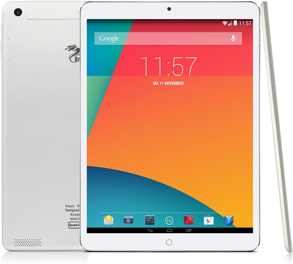 Dragon Touch E97 9.7'' Quad Core Android 3G Tablet PC, 1GB Ram 16GB Nand Flash, IPS HD Screen, 5.0MP Camera w/ AutoFocus, Bluetooth, GPS, Unlocked GSM, w/ Sim Card Slot (Manufacturer Refurbished )