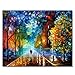 RIHE Paint by Numbers Kits Mounted on Wood Frame with Brushes and Paints for Adults Children Seniors Junior DIY Beginner Level Acrylics Painting Kits on Canvas-Romantic Street 16x20 Inch