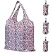 HOLYLUCK Reusable Grocery Bags,Heavy Duty Foldable Shopping Tote Bag (Standard, 3 Butterfly Flowers)
