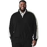Yuyapu Heavyweight Quarter Zip Pullover Mock Neck Sweatshirt for Big and Tall Men with Dual Pockets Sweater for Workout Gym