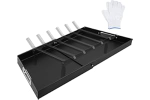 TWENTYNEXT 2 Piece Fireplace Tray Ash Pan,Adjustable Fireplace Tray for Up to 32" Fireplace Grates,Expandable Fireplace Ash Pan for Ash Collection,Large Trapezoid Stainless Steel,Fireplace Removable Ash Tray