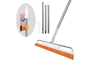 AOKADUTE Multifunction Magic Broom,4 in1 Adjustable Indoor Broom Sweeper, Silicone Broom Sweeping Pet Hair Non-Stick Squeegee Broom Sweeper Broom,Kitchen Bathroom Easily Wash and Dry One Piece White and Hooks