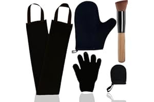 5 Piece Self Tanning Mitt Applicator Set with Self Tan Glove Tanning Back Lotion Applicator Tanning Brush Tan Face Mitt Exfol