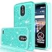 LG Stylo 3 Case,LG Stylo 3 Plus/Stylus 3 Glitter Phone Case,LeYi Hybrid Heavy Duty Protection [PC Silicone Leather + HD Screen Protector] Cute Girls Women Shockproof Case for LG LS777 TP Mint