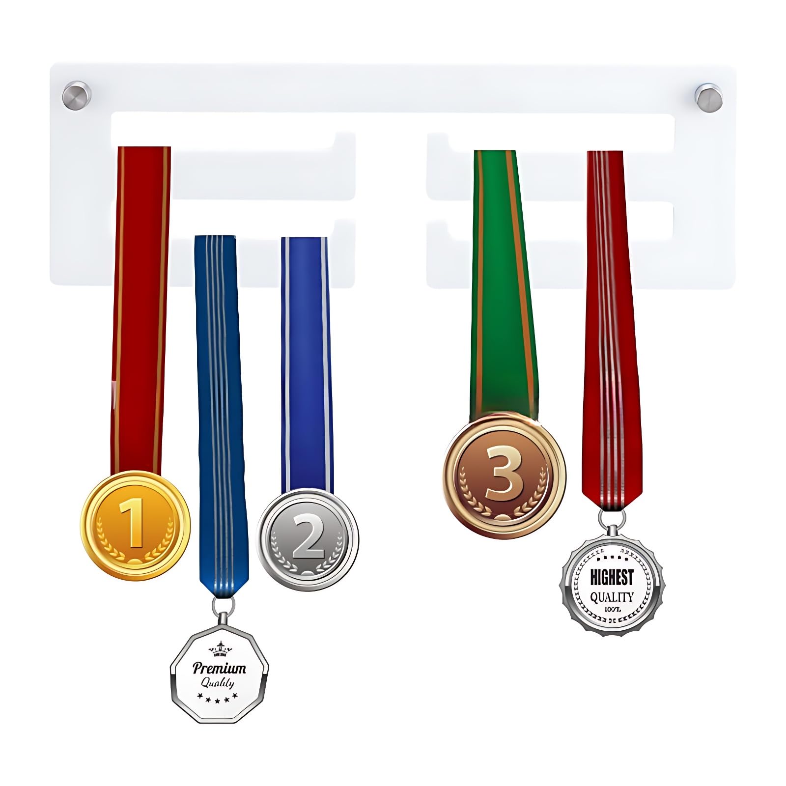 Zerodis Home Medal Hanger Medal Display Hanger Acrylic Prize Medal Wall Holder Display Rack for Hanging Medals