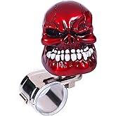 Bashineng Skull Steering Wheel Knob Spinner Suicide Car Truck Handle Red | Semi Trucks Tractors Mowers Forklifts Boat Golf Carts SUV Funny Cool Novelty Turning Control Power Driving Resin Universal