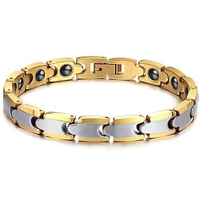 JewelryWe Schmuck Magnet Therapie Kugel Perle Perlen Wolframcarbid Wolfram Armband Link Handgelenk Kette Damen,Herren