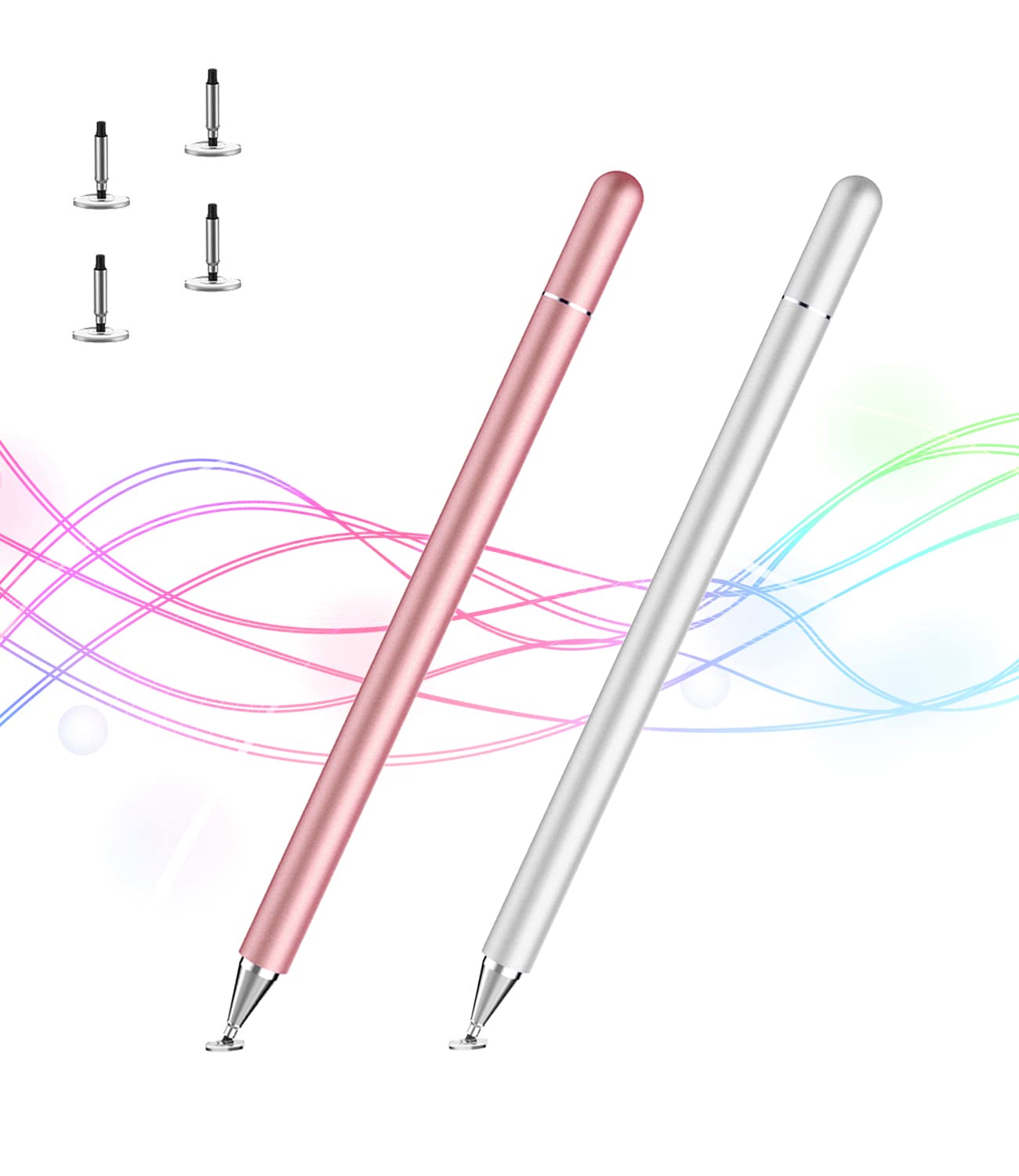 Kenkor Stylus with Magnetic Cap - Universal Capacitive Digital Pen for Android, iPad Pro/Mini/Air/iPhone/Galaxy Note/HUAWEI and All Devices (4 Replaceable Tips)