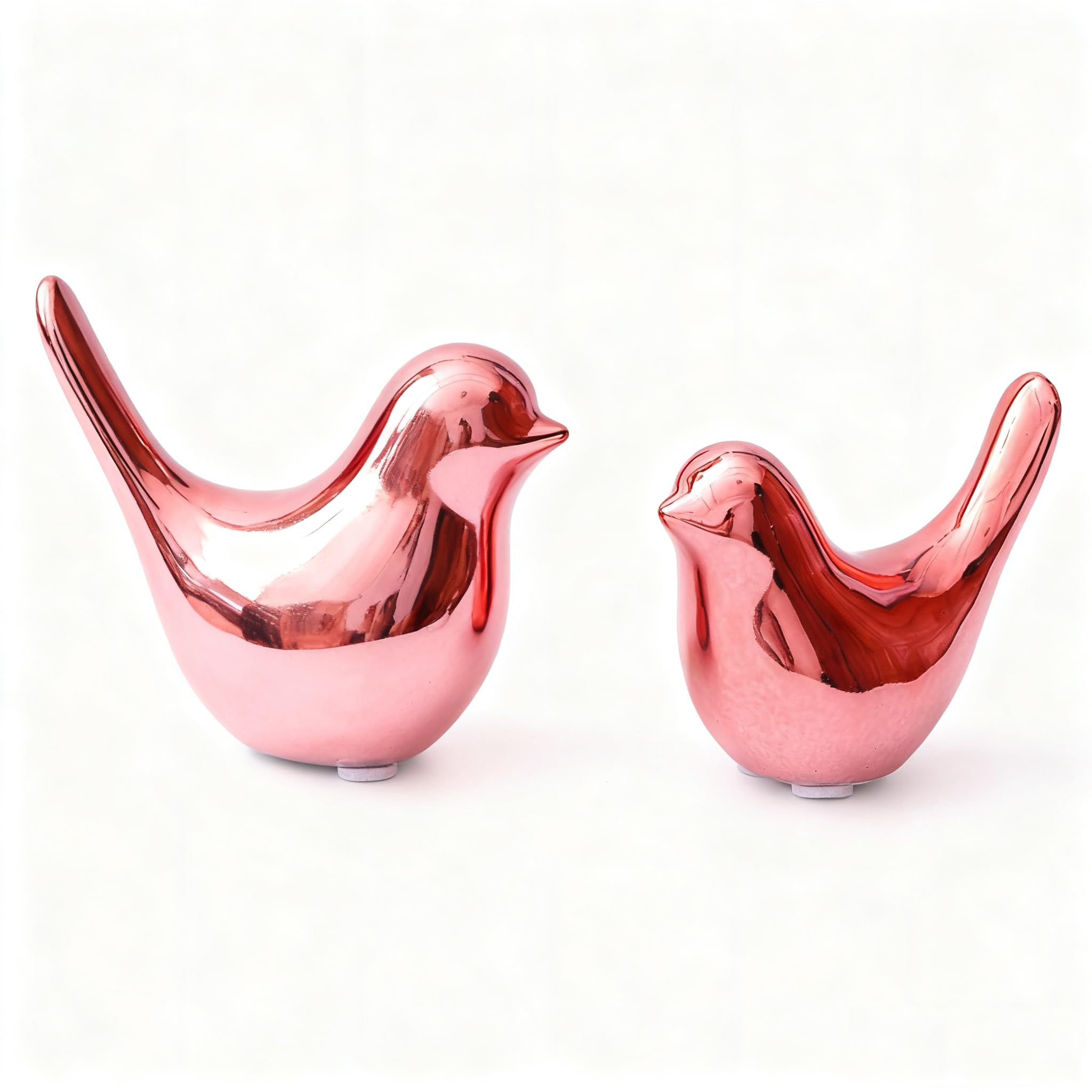 Notakia Small Birds Statues Pink Home Decor Modern Style Decorative Ornaments for Living Room, Bedroom, Office Desktop, Cabinets (2Pcs Pink Birds)