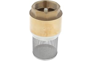 B BAOSITY Baosity Brass Foot Valve Mesh Check Valve with Strainer Filter DN40 1-1/2 Inch, Installed at a Pump or at The Bottom of a Pipe line