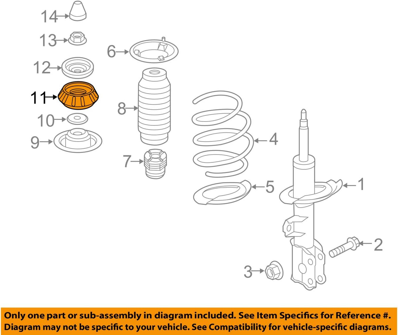 Genuine Hyundai 546111J000 Strut Insulator Assembly, Insulators