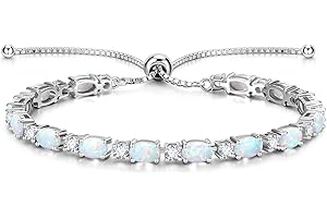 FANCIME Birthstone Tennis Bracelets Sterling Silver Bolo Tennis Bracelets Charm Fine Jewelry Birthday Gifts for Women Mom Wife Her