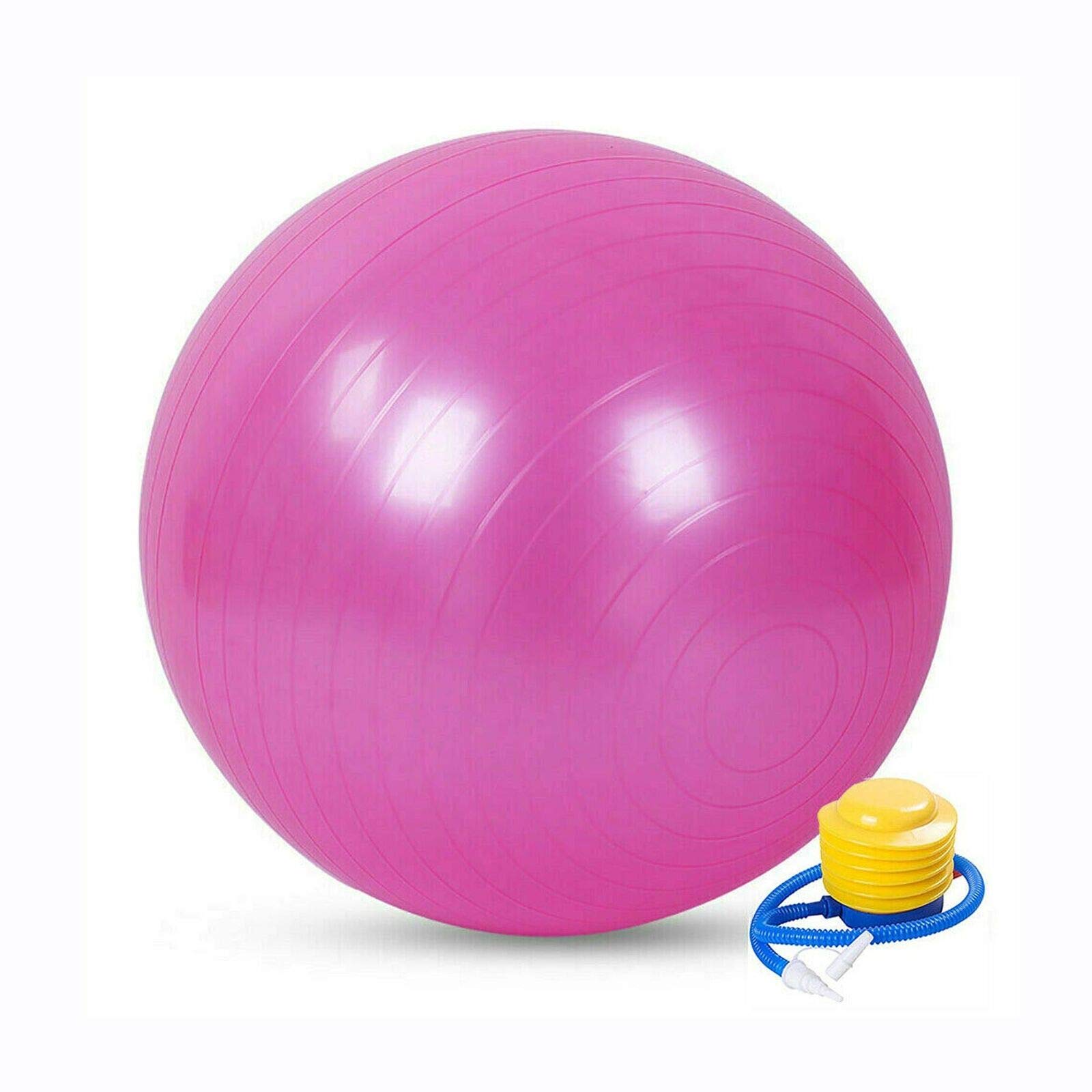 Boolavard Exercise Ball Fitness Ball, Anti-Burst Stability Ball with Quick Pump, Professional Balance Ball for Pilates, Yoga, Core Strength, Birthing Exercise (75cm, L, Pink)
