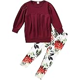 CM C&M WODRO Toddler Girls Clothes Winter Warm Long Sleeve Tops+Long Pants Set