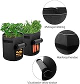 DIVCHI 10 Gallon Potato Grow Bags 2 Pack with Harvest Window & Handles view 4
