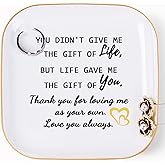 Piudee Step Mom Gifts for Bonus Mom Jewelry Dish Ring Dish Tray for Mother in Law Birthday Christmas Valentines Mother's Day Gift for Stepmom Bonus Mom - Thank You for Loving Me As Your Own