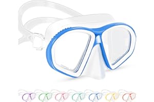 Supertrip Kids Swim Goggles, Swim Mask with Nose Cover, Tempered Glass Snorkel Diving Mask for Youth Boys Girls Age 6-14